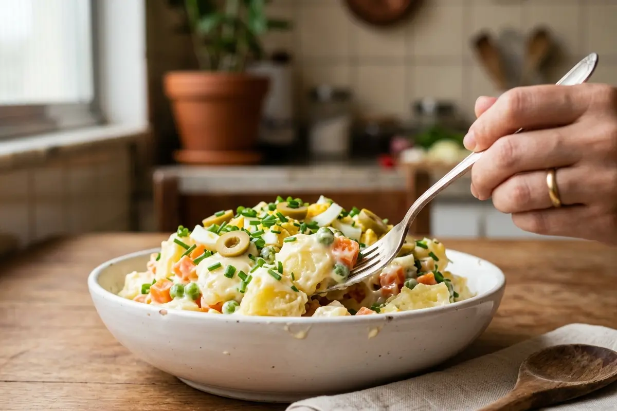 Maionese de batata lisa e cremosa o truque das batatas espremidas quentes Maionese de batata lisa e cremosa o truque das batatas espremidas quentes