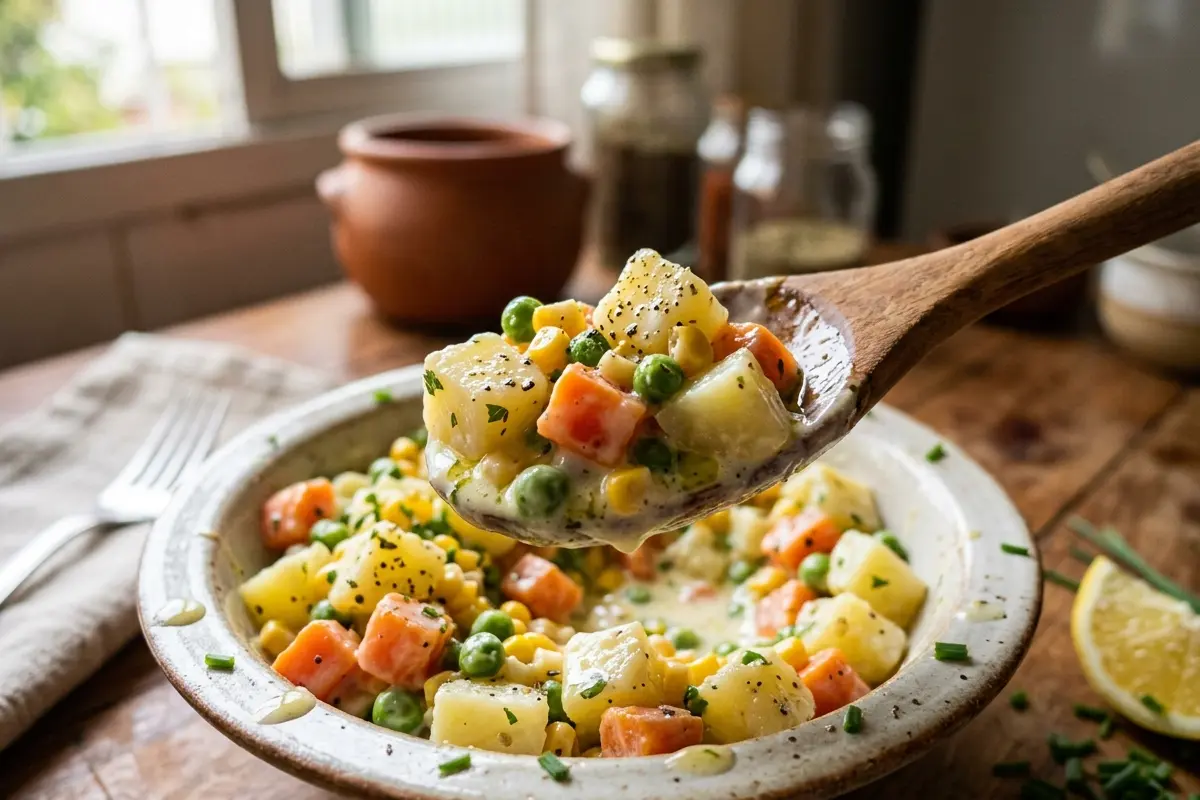 Maionese de legumes sem ovo com batata e cenoura o segredo para ficar lisinha Maionese de legumes sem ovo com batata e cenoura o segredo para ficar lisinha