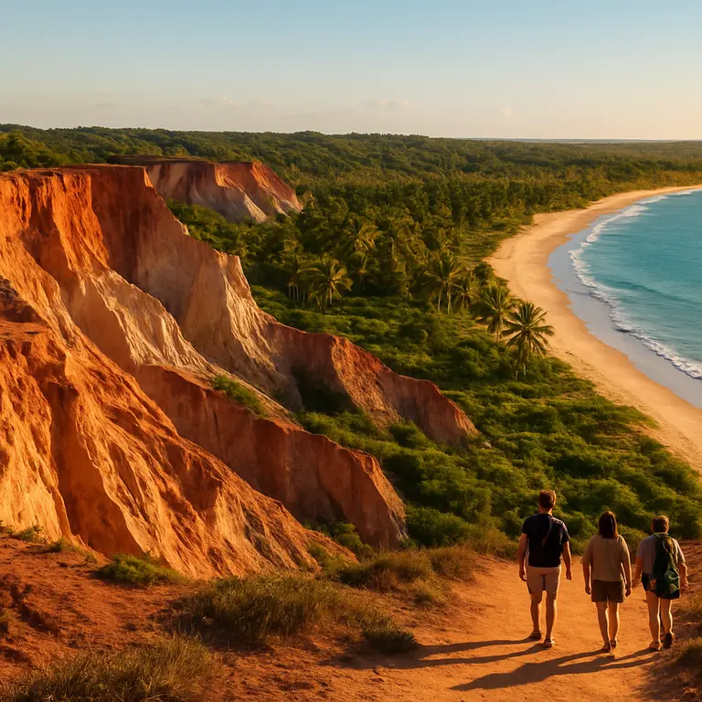 Mirante natural com vista panoramica para praia e chapada na Bahia
