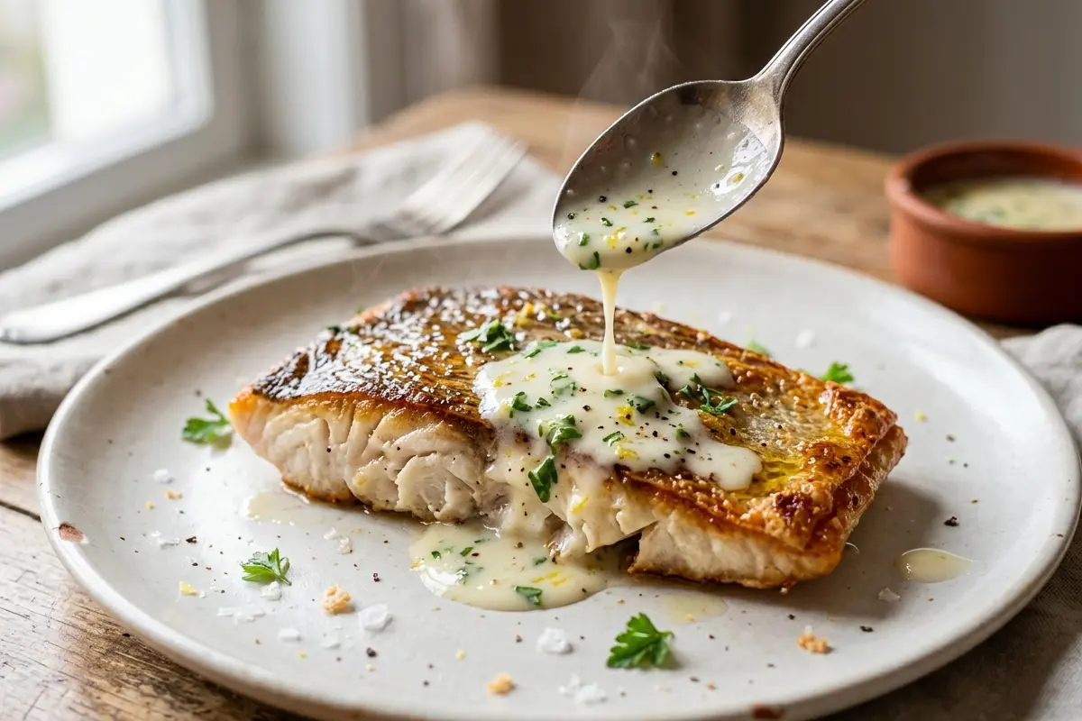 Roux perfeito para um Molho branco para peixe assado sem empelotar Roux perfeito para um Molho branco para peixe assado sem empelotar