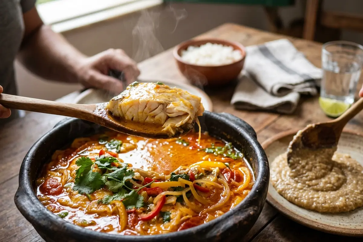 Moqueca de peixe com pirão o truque para um pirão liso e peixe suculento Moqueca de peixe com pirão o truque para um pirão liso e peixe suculento