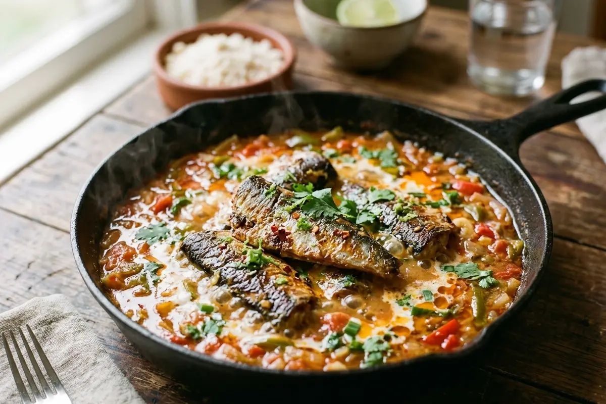 Moqueca de sardinha de frigideira o segredo para não ressecar e ficar suculenta Moqueca de sardinha de frigideira o segredo para não ressecar e ficar suculenta