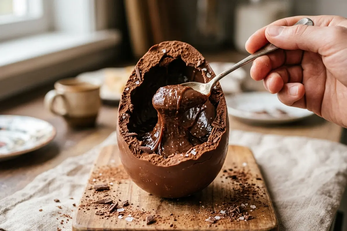 Ovo de colher caseiro com casca que não derrete na mão segredo da temperagem Ovo de colher caseiro com casca que não derrete na mão segredo da temperagem