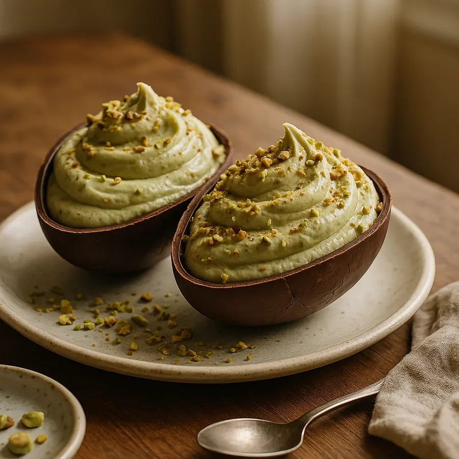 Ovo de colher com recheio de pistache: aprenda a usar sua pasta caseira Ovo de colher com recheio de pistache: aprenda a usar sua pasta caseira