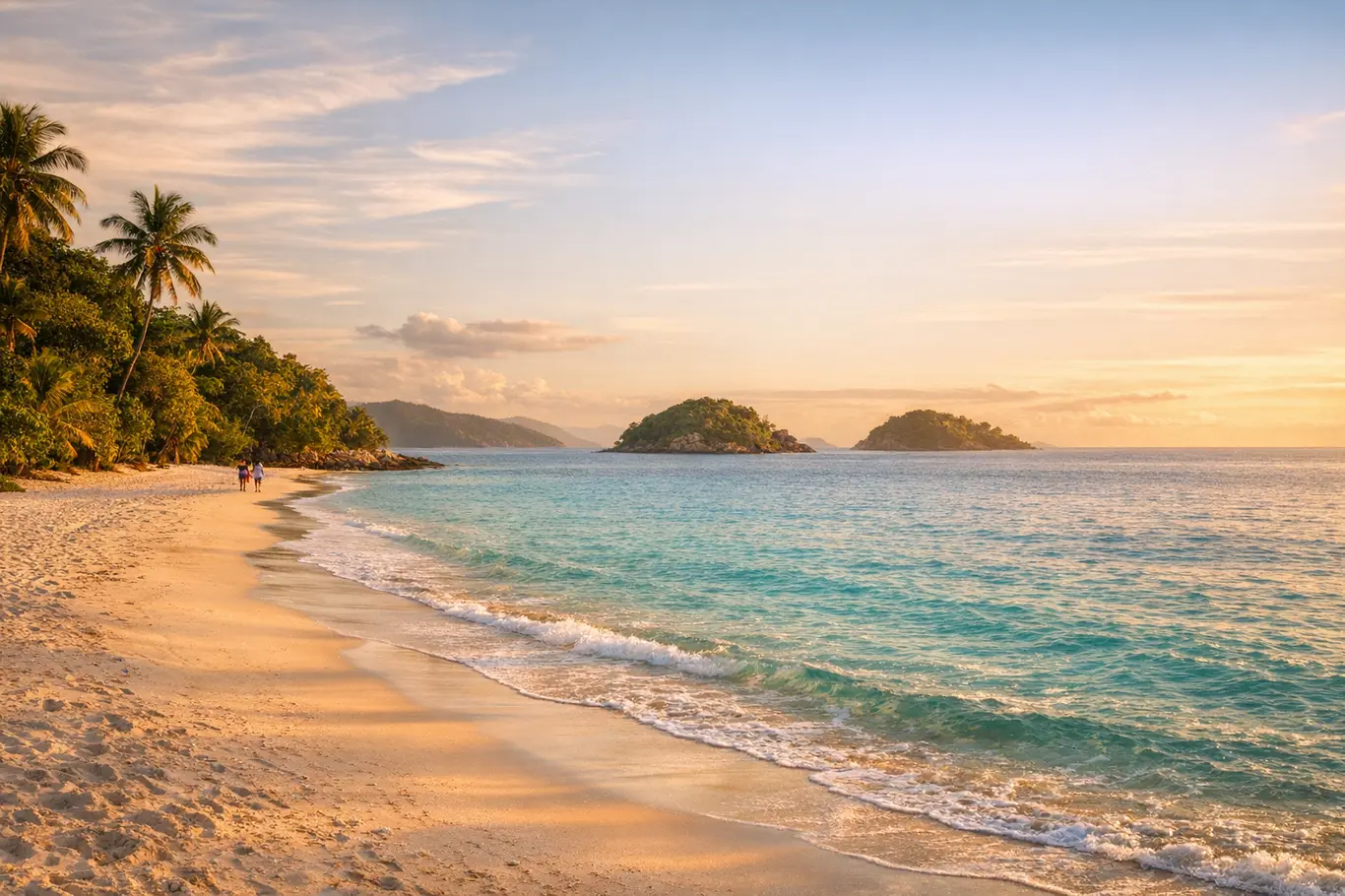 Lugares Paradisíacos na Bahia: 12 Praias, Ilhas e Cachoeiras Secretas Praia deserta da Bahia ao entardecer com areia branca fina e águas azul turquesa