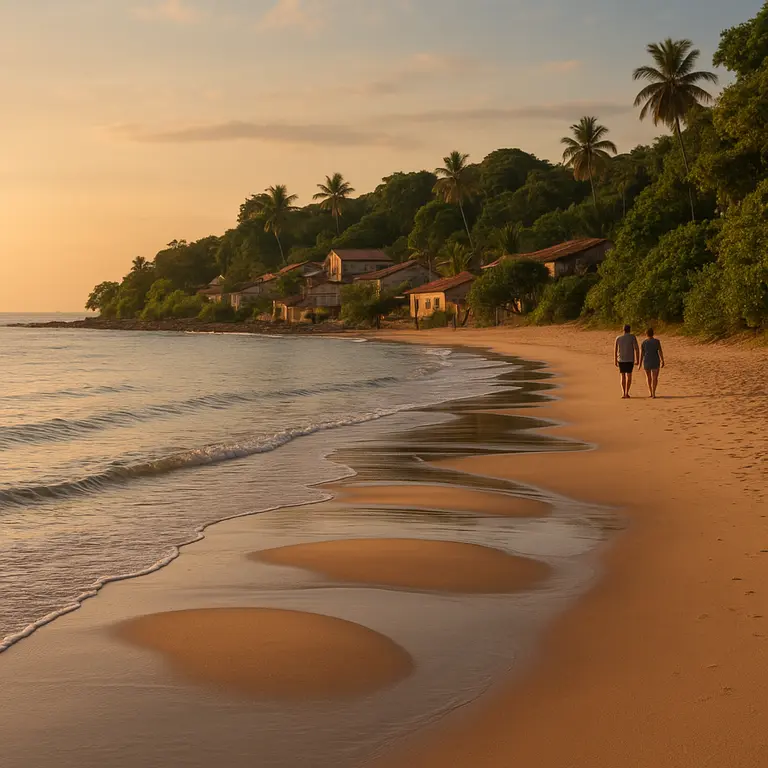 Praia deserta com falésias coloridas e mar cristalino na Bahia