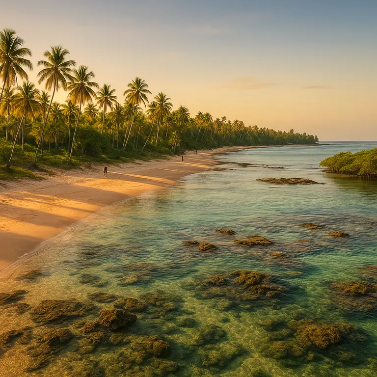 Vista panorâmica de praias, ilhas e cachoeiras na Bahia
