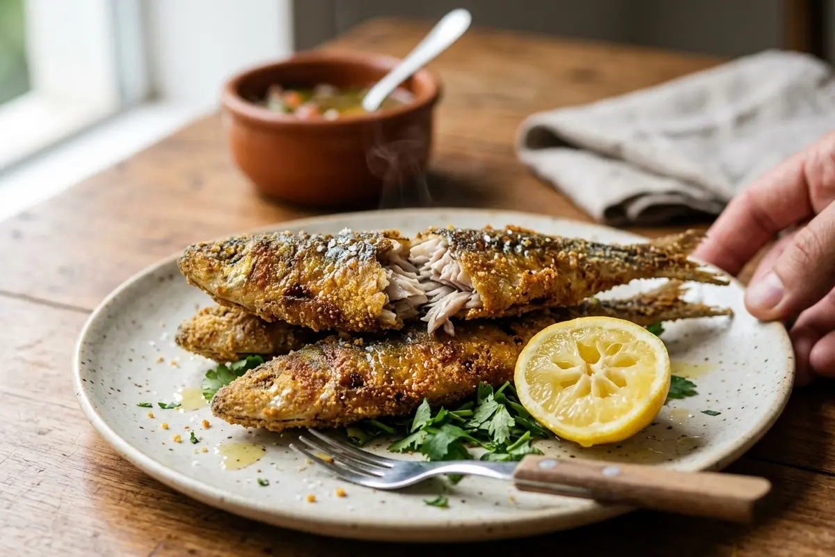 Sardinha frita crocante sem cheiro segredo do vinagre no óleo para tirar o odor forte Sardinha frita crocante sem cheiro segredo do vinagre no óleo para tirar o odor forte