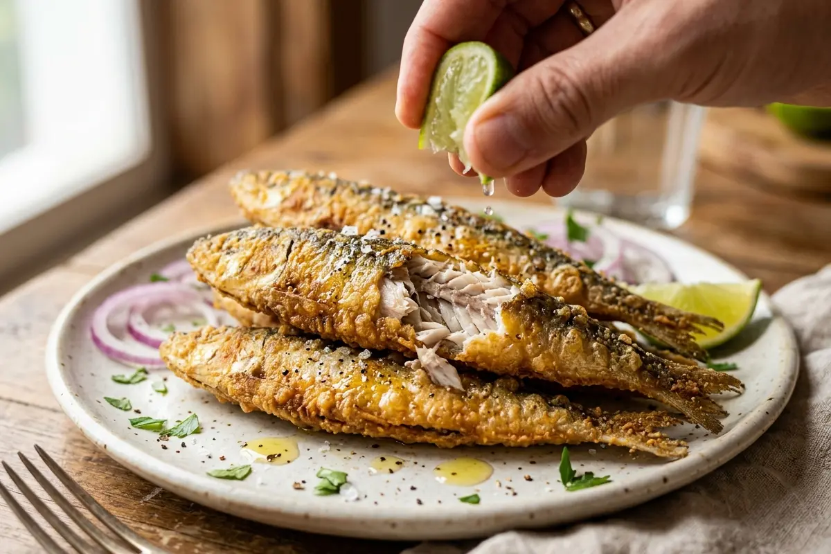 Sardinha frita sequinha sem encharcar o truque do empanamento na hora Sardinha frita sequinha sem encharcar o truque do empanamento na hora