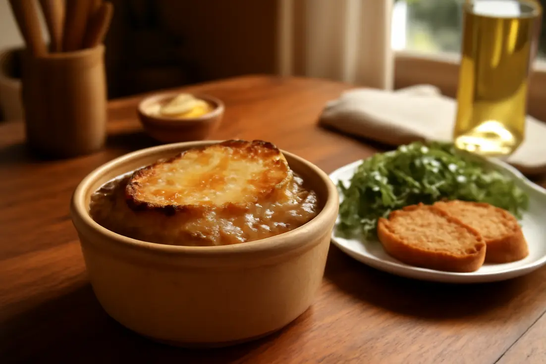 Sopa de cebola gratinada: estilo francês para um jantar sofisticado Sopa de cebola gratinada: estilo francês para um jantar sofisticado