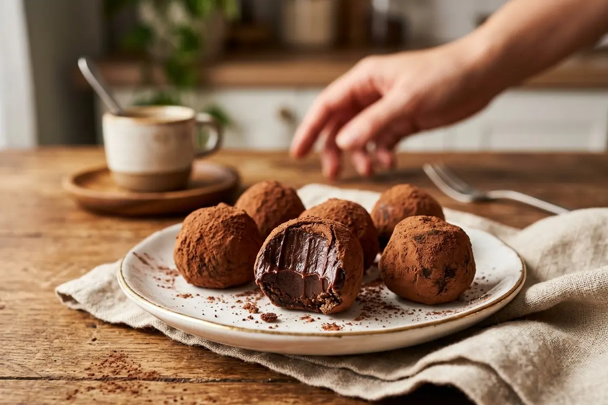 Trufa de chocolate caseira com o segredo do ponto de enrolar sem grudar Trufa de chocolate caseira com o segredo do ponto de enrolar sem grudar