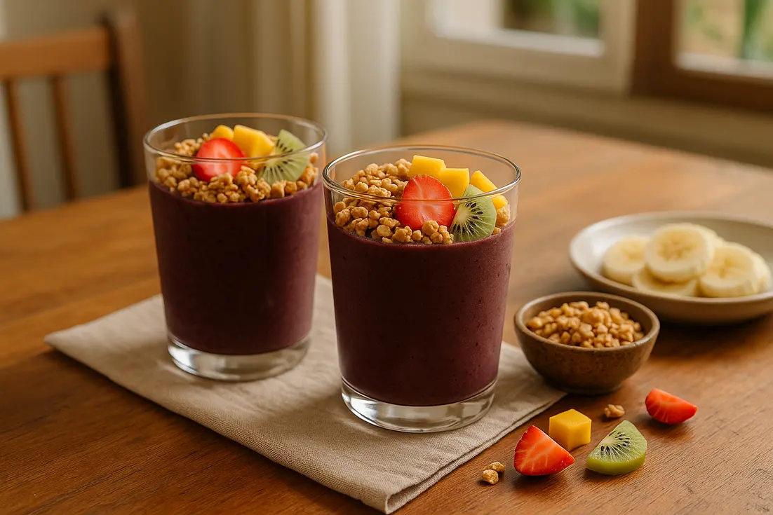 Vitamina de açaí cremosa e rápida para o dia a dia em 10 minutos Vitamina de açaí cremosa e rápida para o dia a dia em 10 minutos