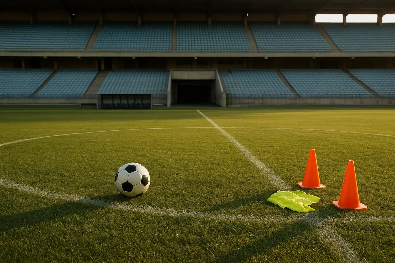 Bahia não marca amistosos na pausa da copa e arrisca ritmo no brasileiro Bola de treino parada no círculo central e arquibancadas vazias no estádio