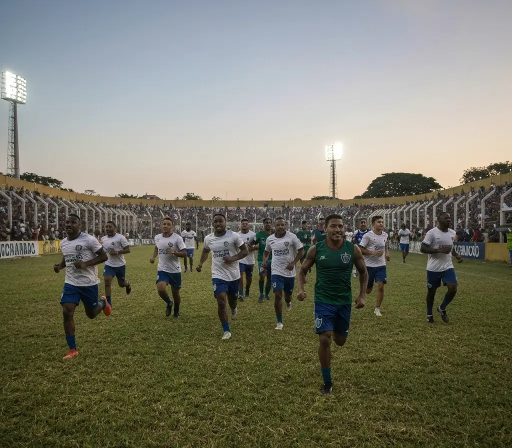 Santos x Bahia ao vivo: vitória do Bahia pode recolocar clube no G-8 Jogadores do Bahia comemorando de costas em estádio lotado