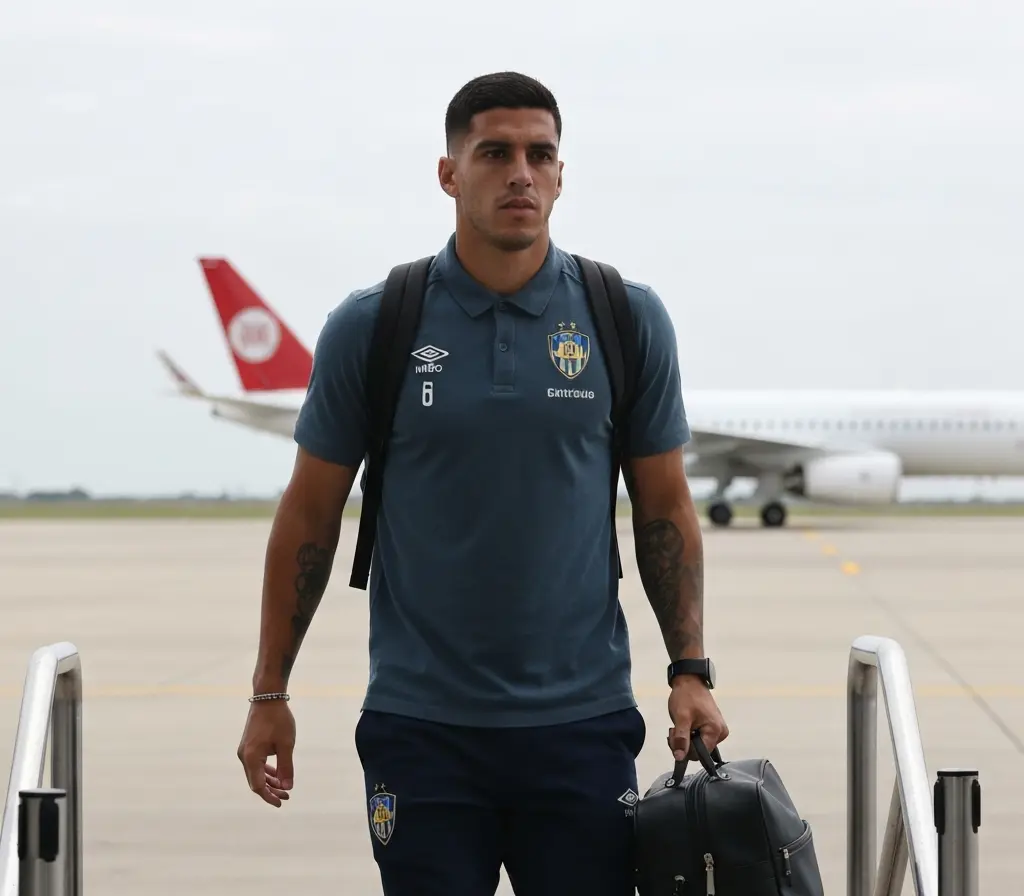 Bahia negocia venda de Gabriel Xavier para China e abre busca por reposição Jogador de costas no aeroporto com bolsa de viagem