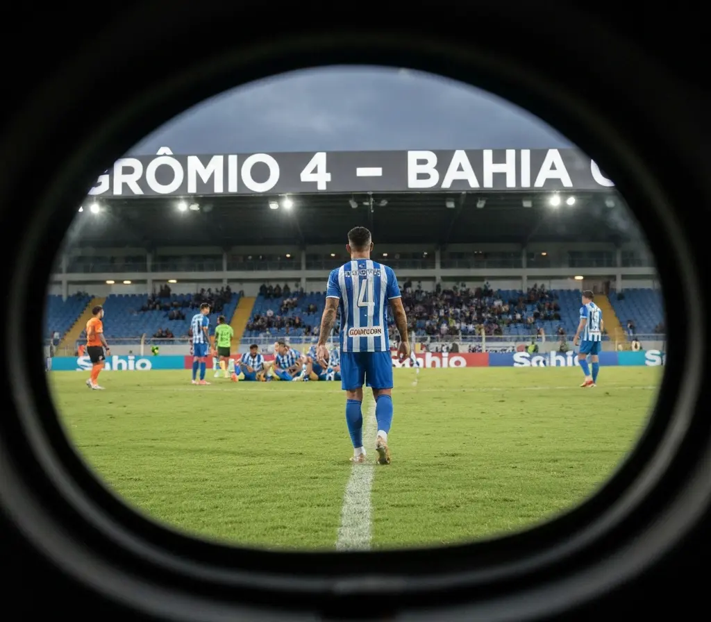 Bahia perde por 4 a 0 para o Grêmio e complica vaga no G-8 Estádio com placar 4 a 0 e jogadores do Bahia de costas