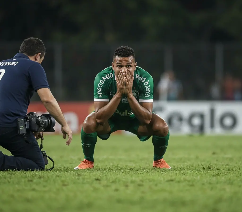 Bahia perde por 3 a 1 para Juventude e sai do g-8 do sub-20 Jogador do Bahia ajoelhado no gramado após a derrota, de costas, abatido