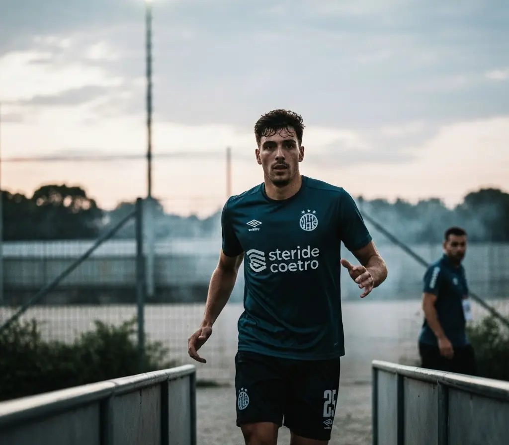 Contratação de Roman Gomez amplia opções do Bahia e reforça disputa por títulos Jogador Roman Gomez visto de costas caminhando do túnel para o gramado, torcida desfocada ao fundo