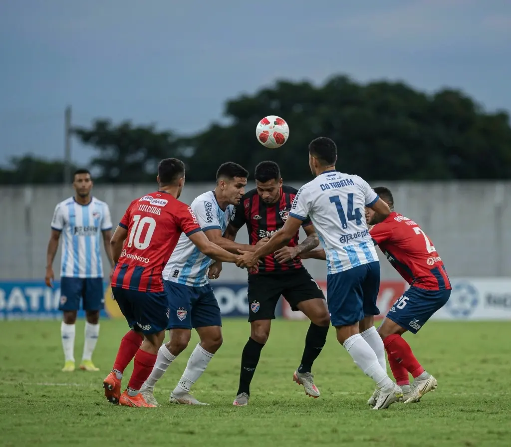 Bahia enfrenta Vitória em dois ba-vis que decidem título e pontos Jogadores de costas disputam a bola no clássico Bahia x Vitória, torcida desfocada ao fundo