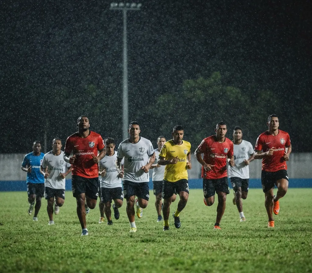 Bahia precisa vencer o Grêmio para garantir vaga inédita no mata-mata Jogadores do Bahia de costas correndo rumo ao banco com torcida nas arquibancadas.