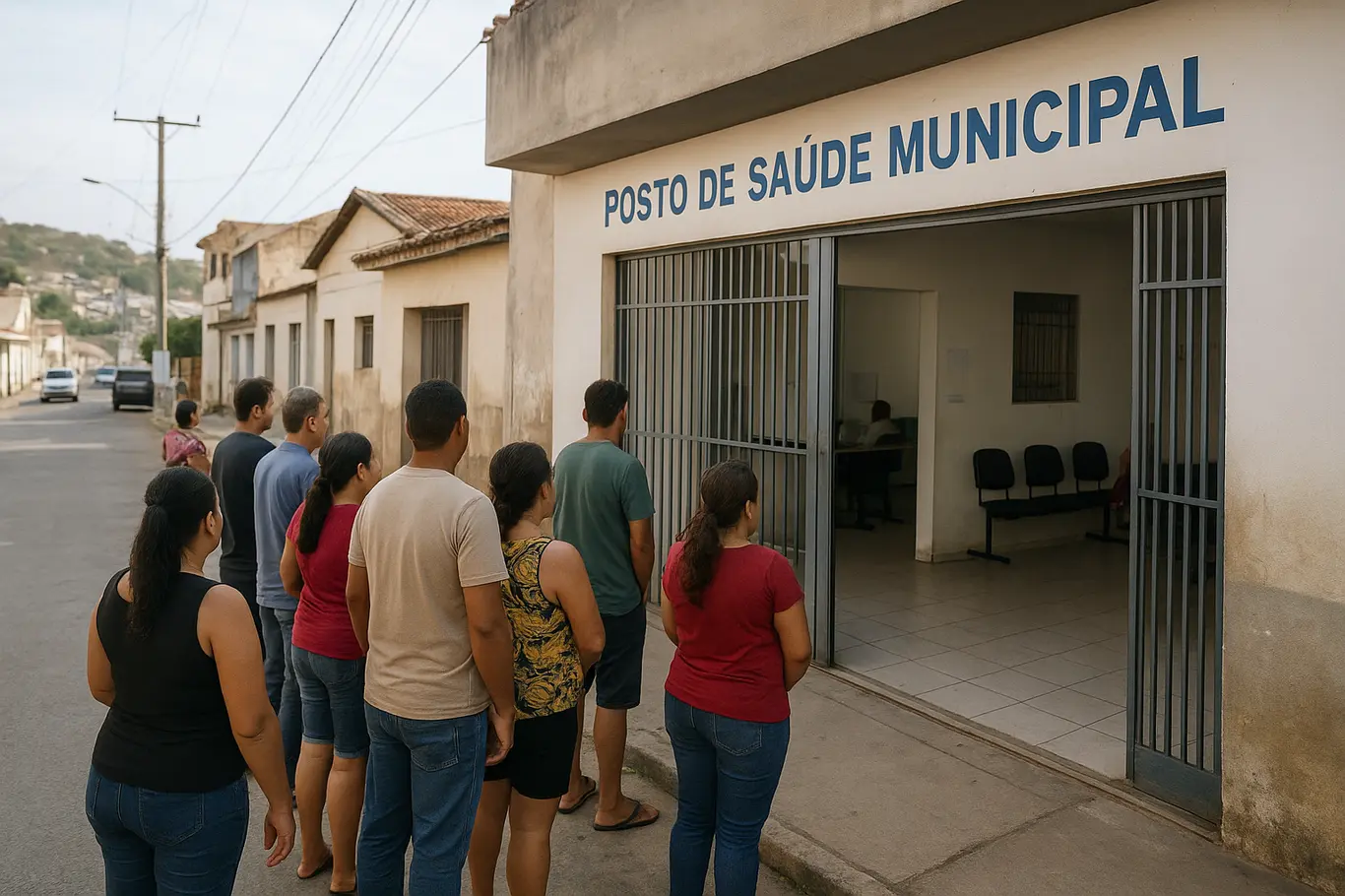 Jerônimo rebate ACM Neto em Itaberaba e diz que disputa pode afetar serviços Fila de moradores em frente a posto de saúde municipal em Itaberaba