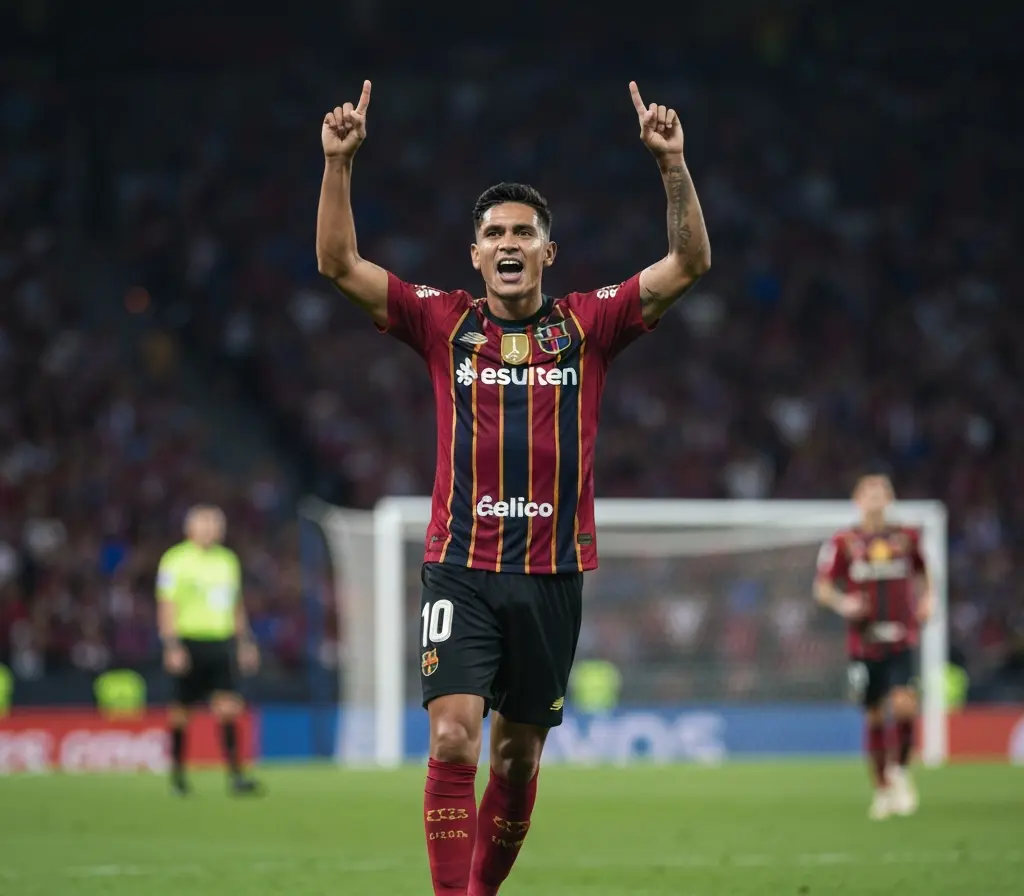 Caio Suassuna estreia e Kauê comemora golaço; Bahia ganha opção no Brasileirão Jogador comemorando golaço de costas, braços erguidos, torcida desfocada