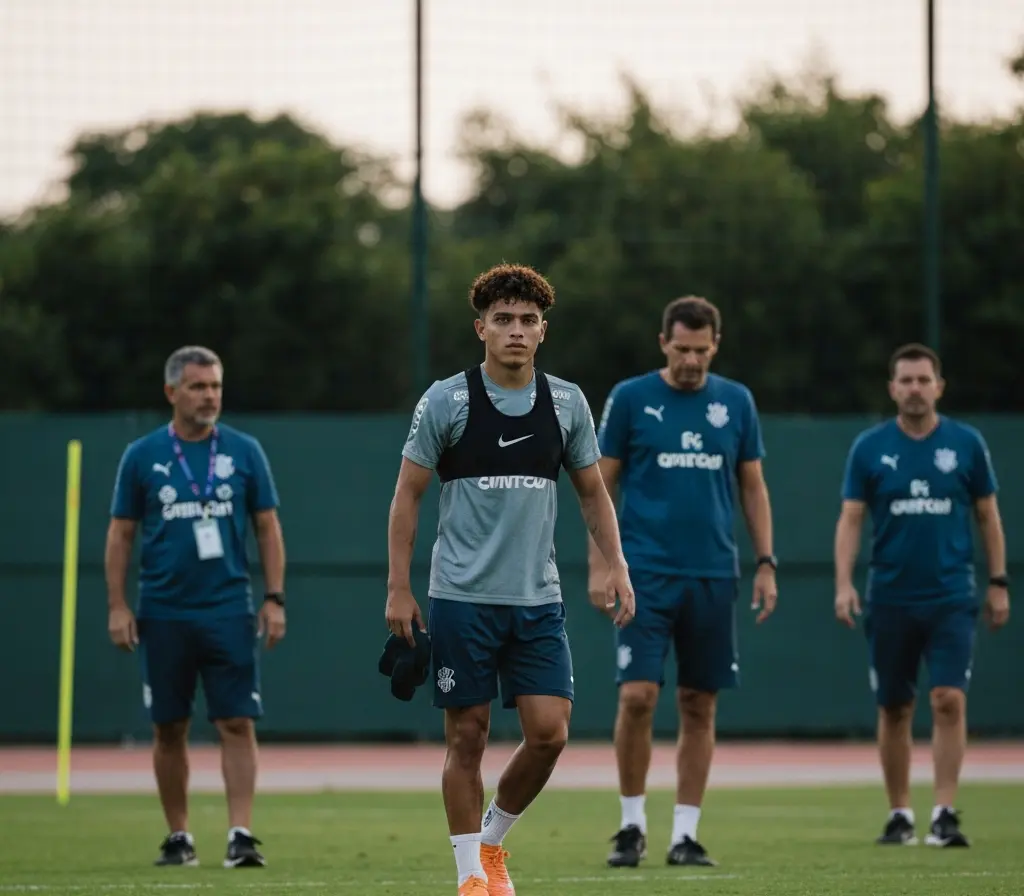 Recuperado, Ruan Pablo volta ao sub-20 e reforça base do Bahia Jogador jovem de costas caminhando para o campo de treino ao entardecer, sem rosto visível.
