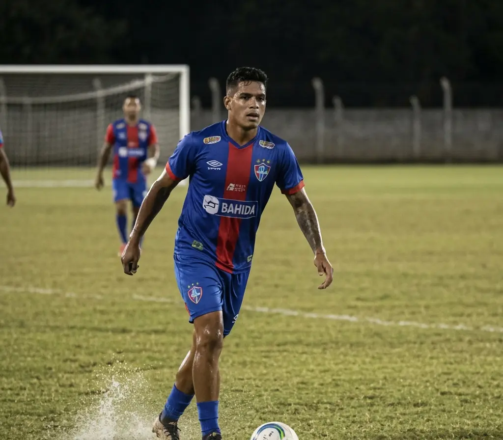 Ruan Pablo volta ao time e acirra disputa que pode mudar campanha do Bahia Jogador entrando em campo de costas com braços erguidos, torcida desfocada ao fundo