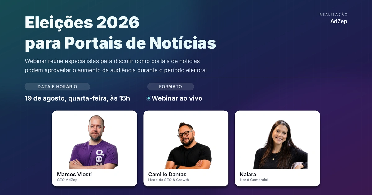 Webinar gratuito aborda retenção de audiência em portais de notícias durante as Eleições 2026 Webinar gratuito aborda retenção de audiência em portais de notícias durante as Eleições 2026